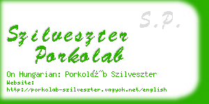 szilveszter porkolab business card